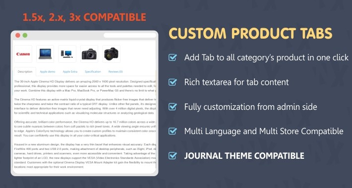 Advance Custom Tabs or Extra Tabs in All The Products
