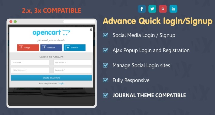 Advance Quick login & Sign up