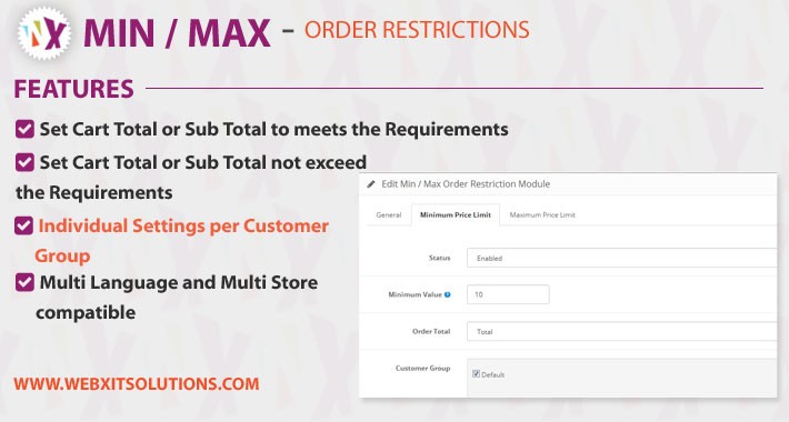 Min Max Order Restrictions