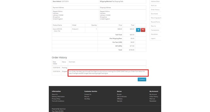 Order Tracking - Track Your Shipped Order