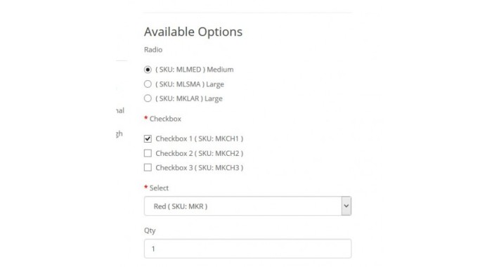 Product Options SKU