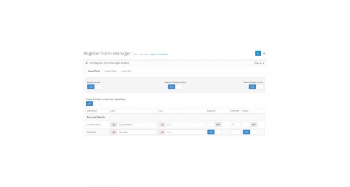 Register Form Manager