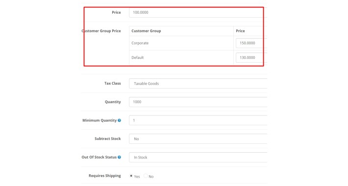 Customer Group Price