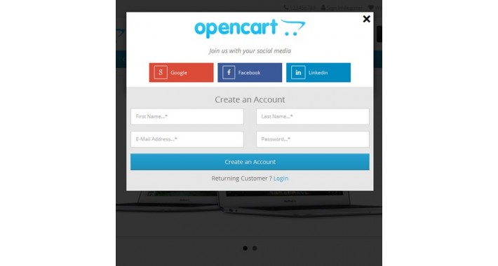 Advance Quick login & Sign up