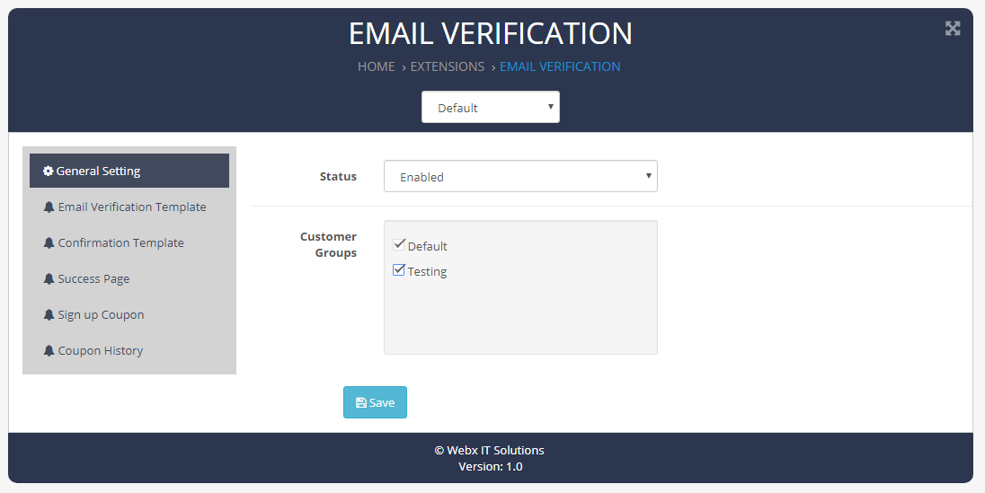 emailverification setting