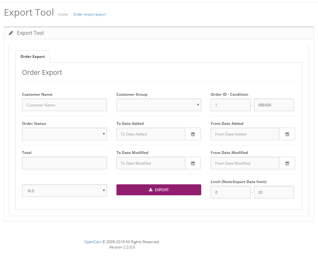 order_import_export exportsetting