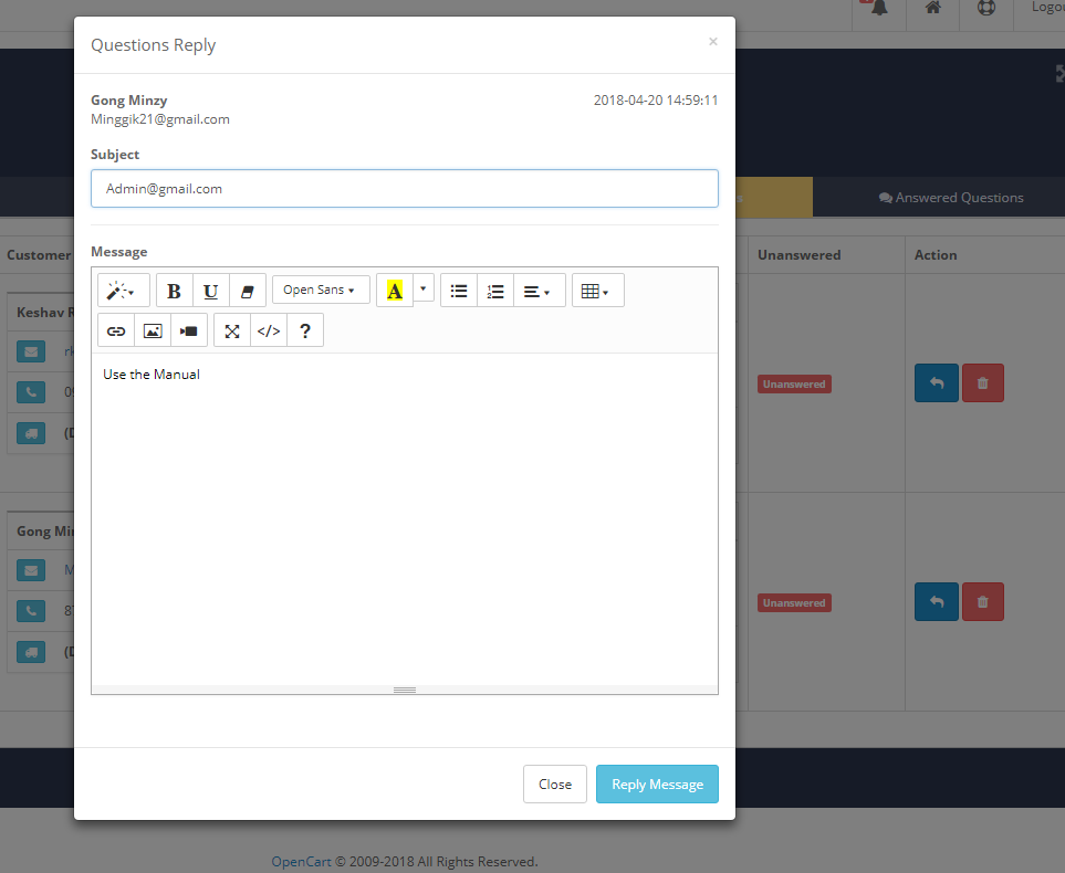 productQ-A reply